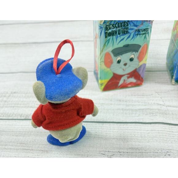 Vintage 89'/90’ Disney McDonalds Plush Flounder Bernard Christmas Ornaments - Picture 7 of 9